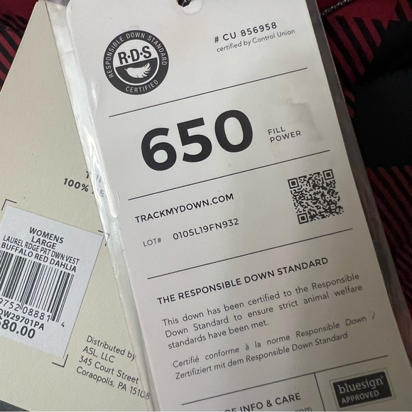 Alpine Design down vest buffalo plaid removable Hood fall winter large NWT - Picture 10 of 13